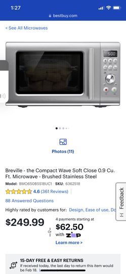 Breville Compact Wave Soft Close Microwave