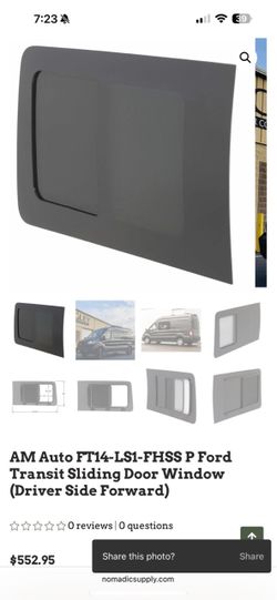 AM Auto Ford Transit Sliding Door Window Driver Side Forward