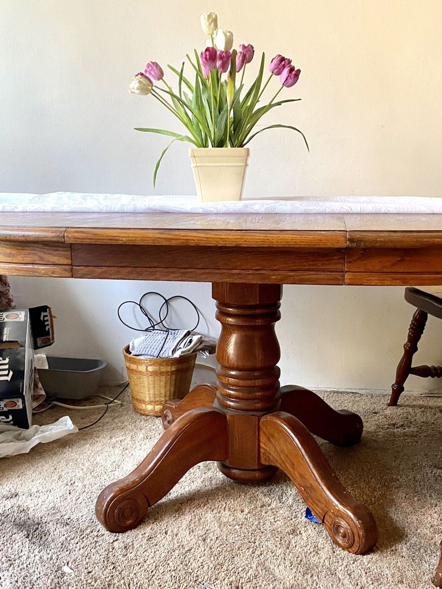 Solid Wood Dining Table With Leaf