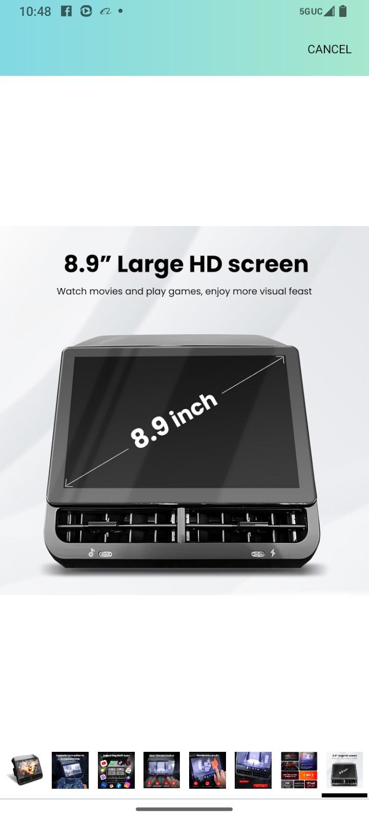 Rear Display Screen for Tesla Model Y 2020-2025, 8.9" Rear Seat Entertainment System with Dual Bluetooth, Carplay/Androld Auto (Model Y 2020-2025)