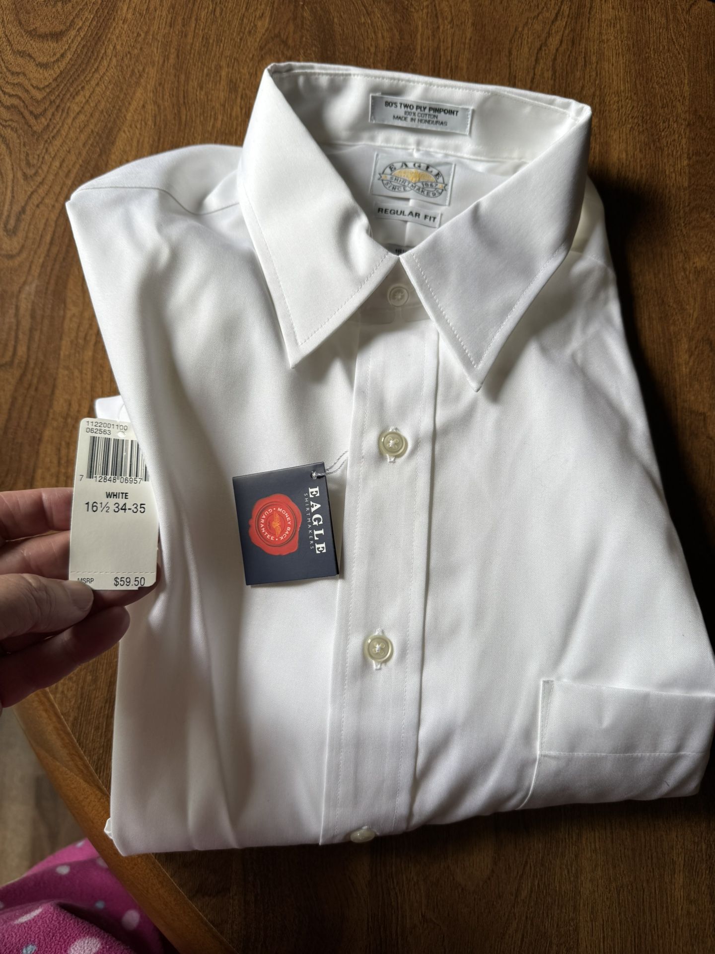 Men’s white dress shirt from eagle size 16 1/2 new