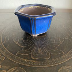 Small blue planter