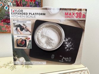 NEW! Taylor Digital Waterproof Kitchen Scale / Expanded Platform / Holds up to 30 lbs.