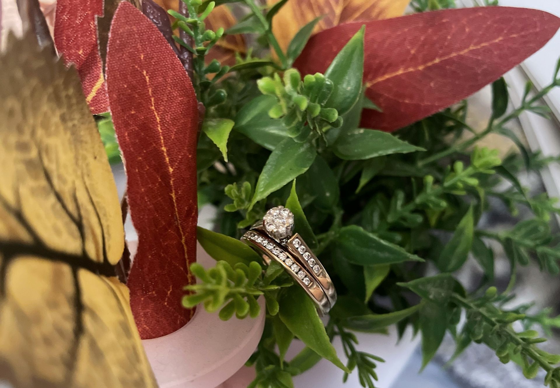 CRAZY DEAL Vintage Solid Yellow Gold 10k Flower Cut Diamond Wedding Set Size 6