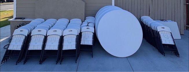 Tables chairs heaters popup canopy