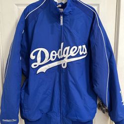 Men's Royal Los Angeles Dodgers Cooperstown Collection Authentic Full-Zip Jacket Size Large 