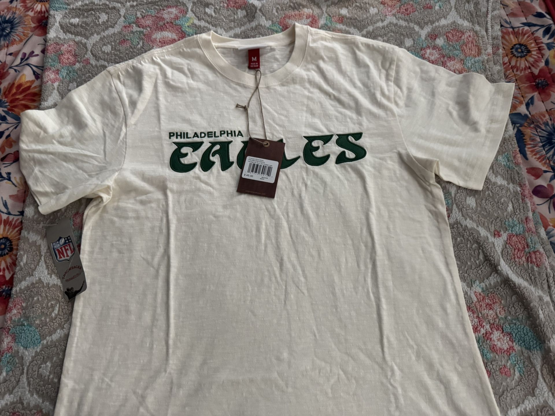 Men's Cream Philadelphia Eagles Heritage Vintage Slub T-Shirt Size M