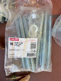 Hilty 10 pack 5/8“ x 8“ allthread