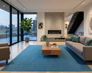8x10 Solid Blue Rug
