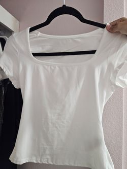 White low cut shirt