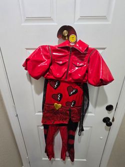 Kids Red Heart Halloween Costume Size S/P 5-6 & m 7-8