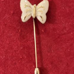 Vintage Trifari Signed Enamel With Gold Butterfly Pin FREE SHIPPING