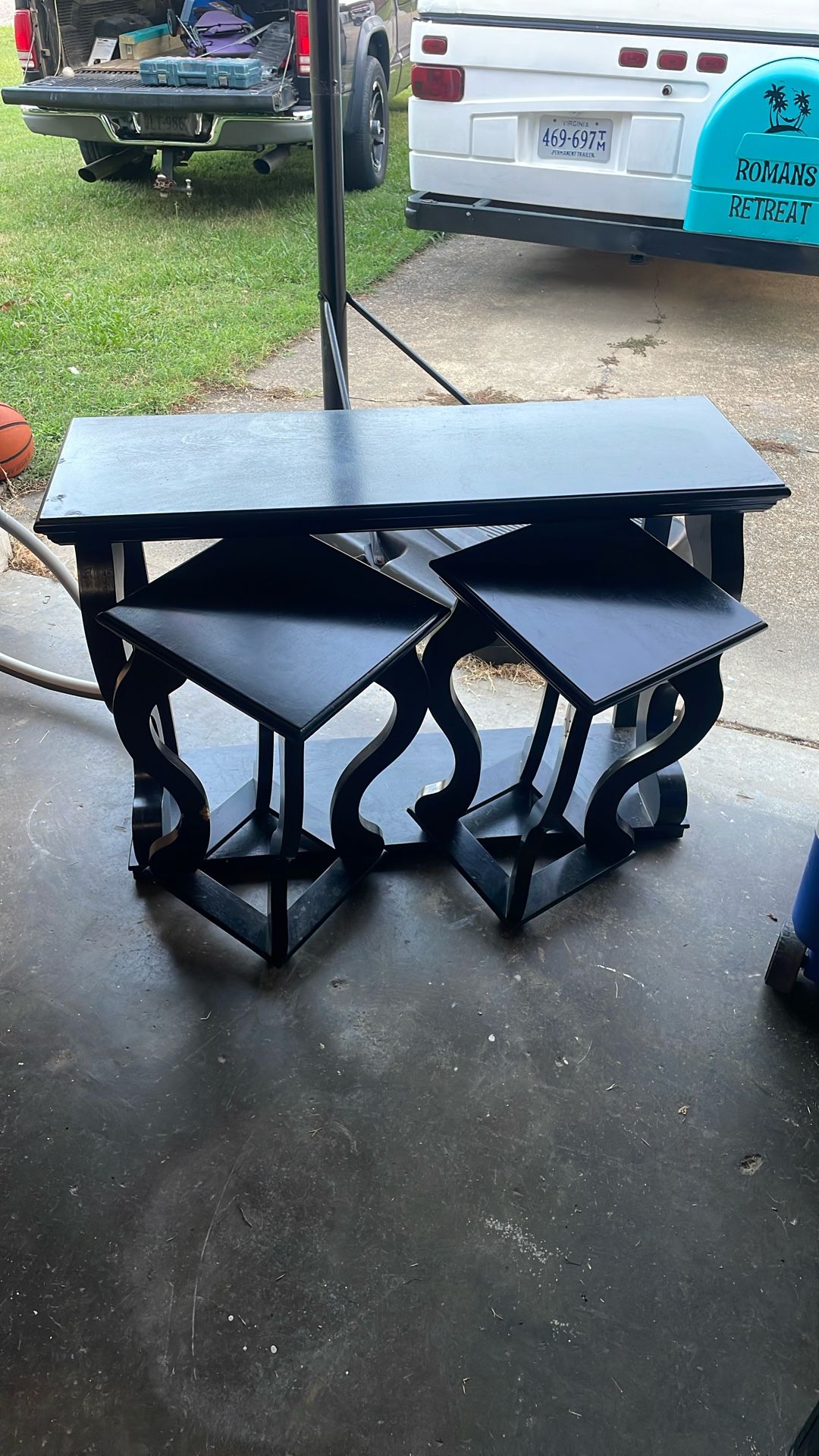 Table With Wooden Stools
