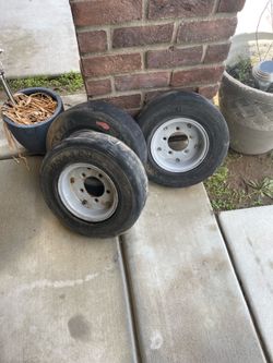 Heavy duty 4 x 8 wheels and tires