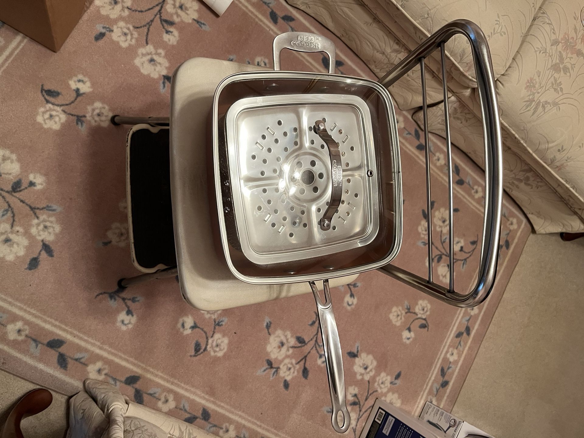 Red Copper Deep Square Pan