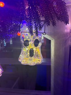 Halloween Glass ghost candle holder decoration