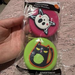 2 Pack Of Halloween Zipper Packs Black Car Skull 