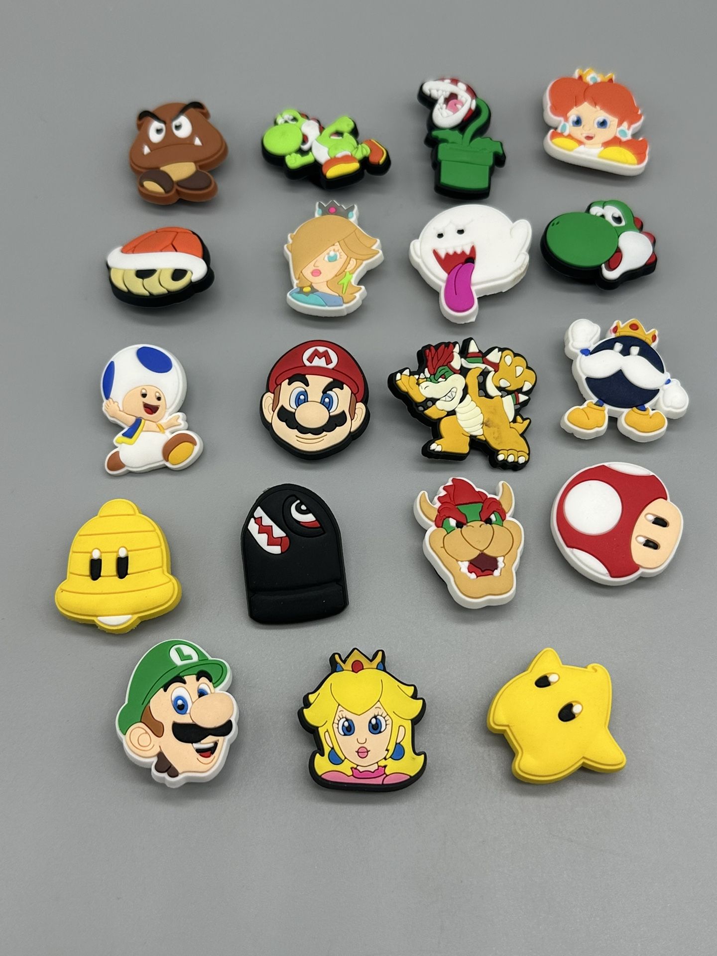 19 Piece. Retro Nintendo Super Mario Bros Shoe Charms for Crocs