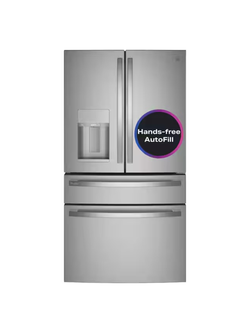 GE Profile - Profile 22.3 cu. ft. Counter Depth Four Door French Door Refrigerator in Stainless Steel with Hands-Free Autofill
