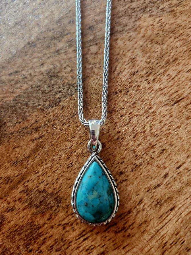 SS Morenci Turquoise Pendant Necklace
