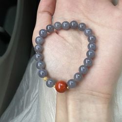 New Chinese-style ice transparent mint lime cat's eye stone bracelet niche light luxury high-end temperament fresh bracelet forest bracelet