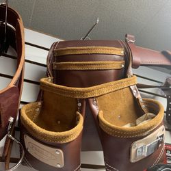 Leather Work Belt With Pouches