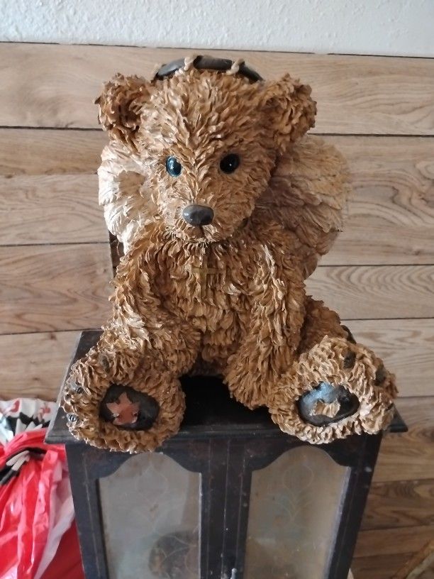 Ceramic Bear With Angel Wings