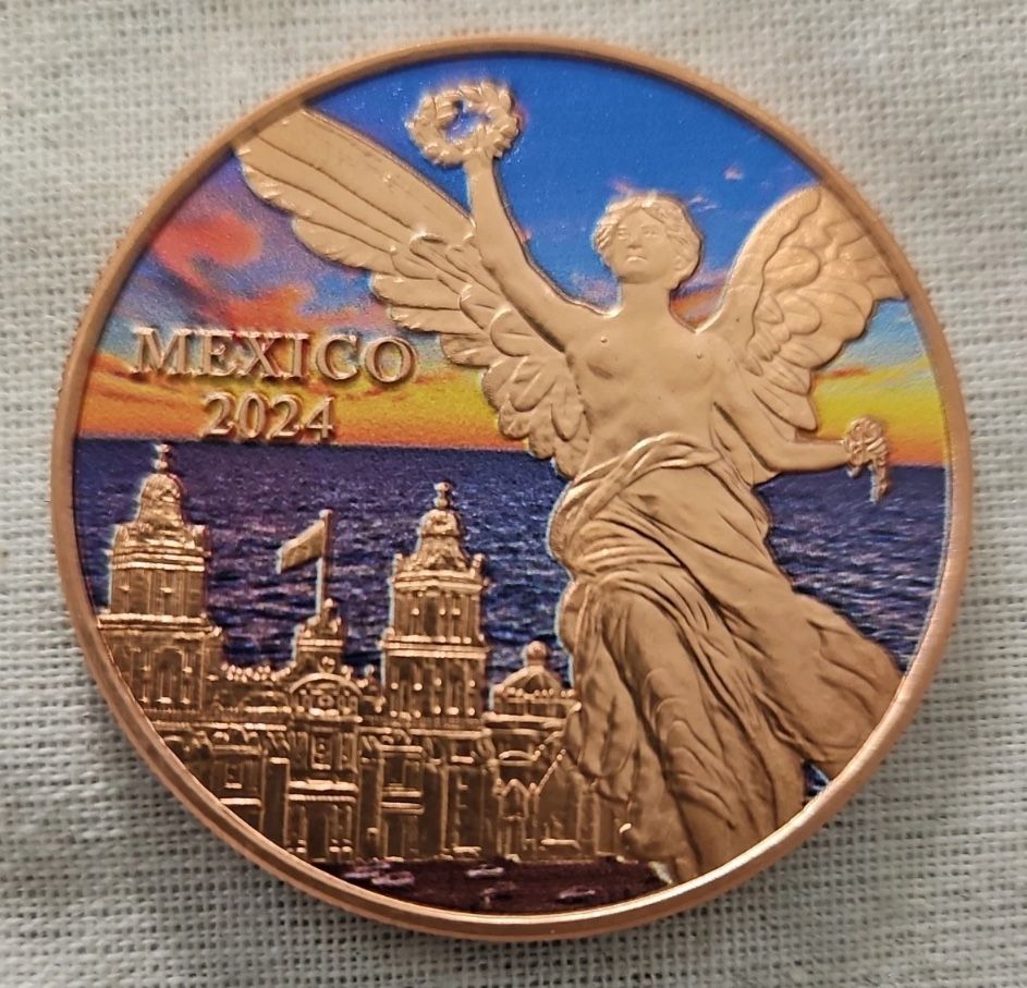 2024 Mexico Libertad Colorized Tribute Coin • 1 oz Pure Silver Copper Round (.999 Fine)