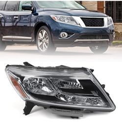 Huray Halogen Headlight Assembly Fit for Nissan Pathfinder 2013 2014 2015 2016 RH OE Factory LED DRL Projector Headlamp w/o Bulbs Replacement Right Pa