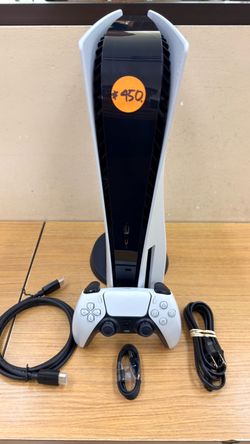 PLAYSTATION 5 DISC VERSION 1TB W/ WHITE CONTROLLER, HDMI, POWER CABLE & CONTROLLER CHARGER