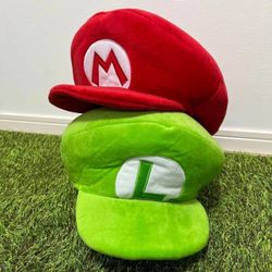 Super Nintendo World Mario & Luigi Plush Hat Cap Set Cosplay USJ Limited