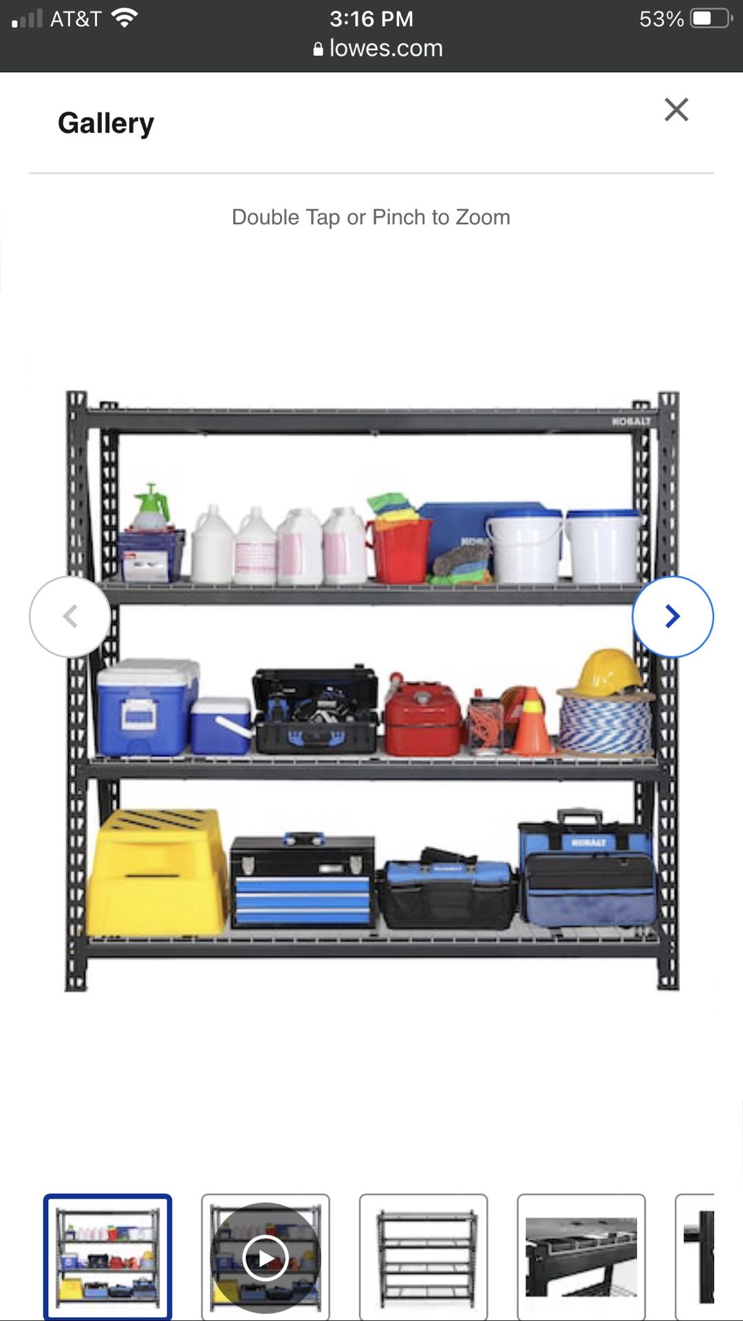 Kobalt 4 Tier Garage Shelf