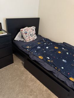 IKEA Malm Black Brown Bedroom Set