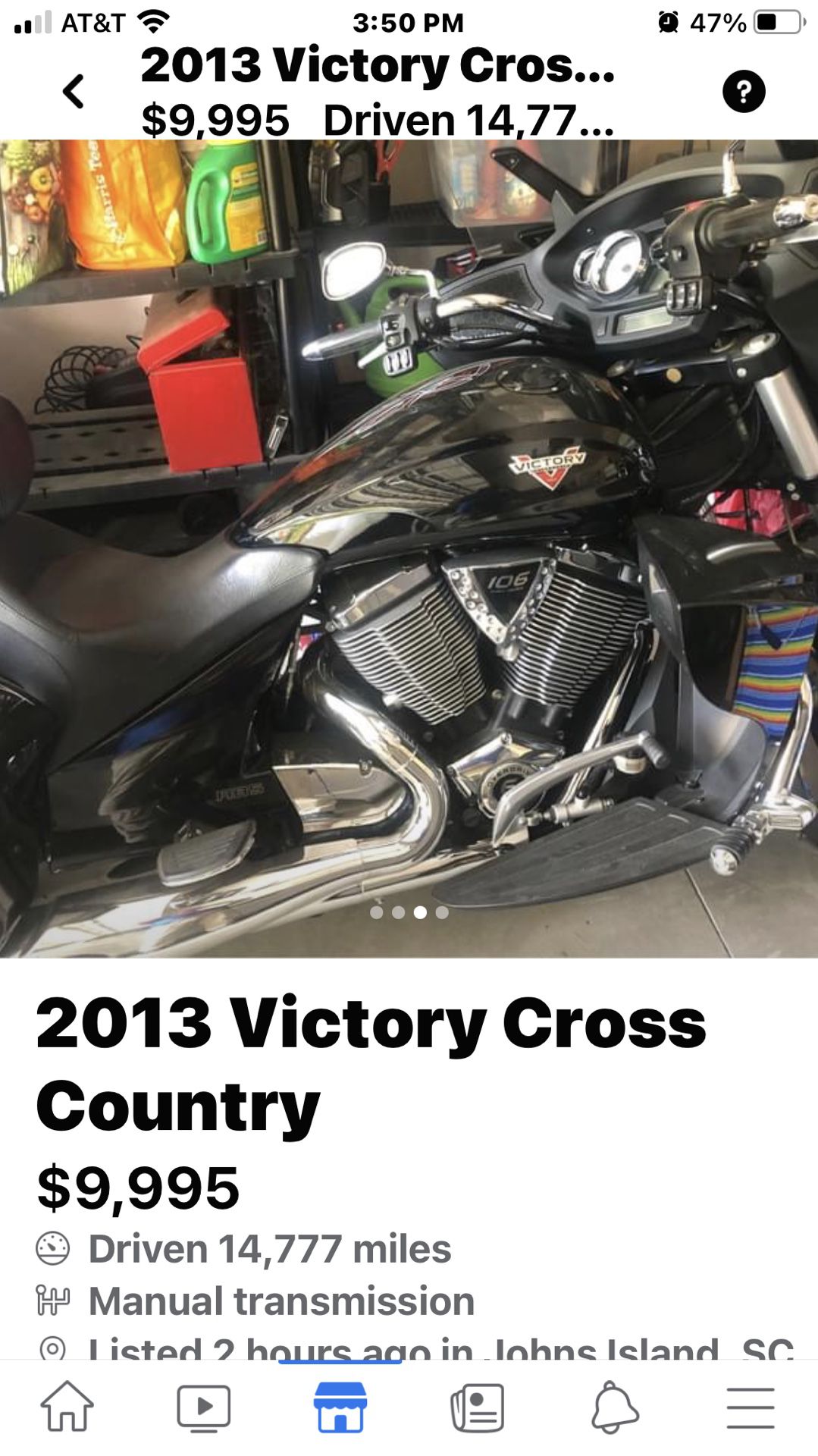 Photo 2013 Victory Cross Country 14777 Miles Has Sissy Bar Trunk And 2 Helmets With Wireless Radio And Bluetooth