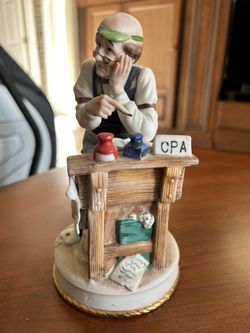 Lefton CPA Certified Public Accountant Ceramic Bisque Figurine Vintage Statue