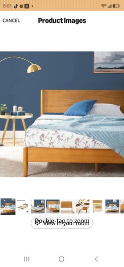 Zinus Allen Mid Century Wood Platform Bed Frame/Solid Wood Foundation/Wood Slat Support/No Box Spring Needed/Easy Assembly, King