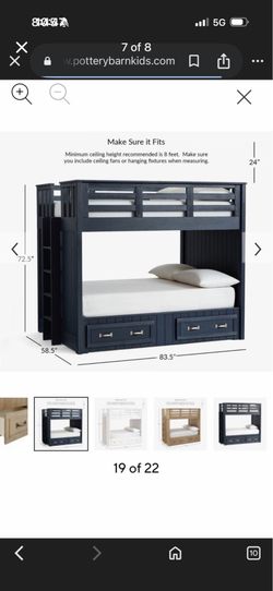 Pottery Barn Kids Gray Twin Bunk Bed