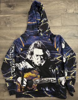 Jerry Garcia x Teddy Fresh Grateful Dead 2017 All Over Print Hoodie Medium AOP