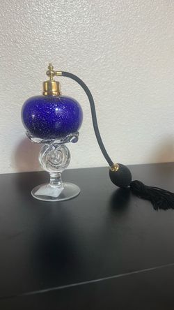 Vintage Glass Perfume Bottle with Atomizer