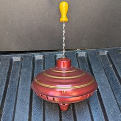 Vintage Red LBZ Spinning Classic German Train Whistle Top Tin Toy