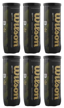 6x Wilson Premier Padel Speed 3-Ball Cans (18 Balls) - Yellow - New
