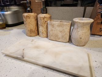 Marble Bathroom Accessories Set