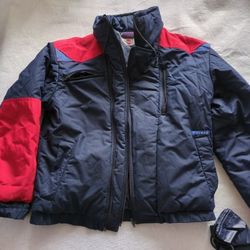Colmar Jacket Mens 38 Medium Winter Sports Snow Ski 90s Vintage Navy Blue Red