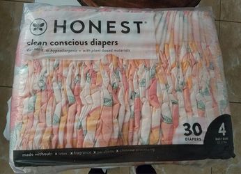 3 New Packs Of Honest Diapers Size 4