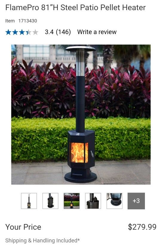 FlamePro 81”H Steel Patio Pellet Heater $200,All Products : American Fashion Style Bags On Sale