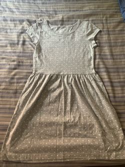 Girls Gray Heart Print Casual Dress