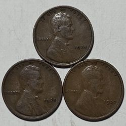 1925 P&S 1927 S Lincoln Wheat Pennies 