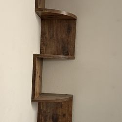 Corner shelf - brown/wood