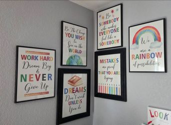 Set of 5 Motivational Quote Wall Art Prints