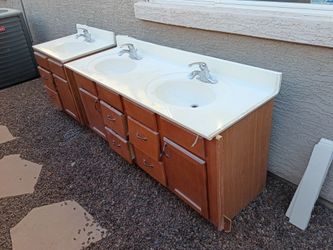 Double  and single bathroom vanities